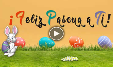 Divertido vídeo de Pascua con huevos rodando y un conejito