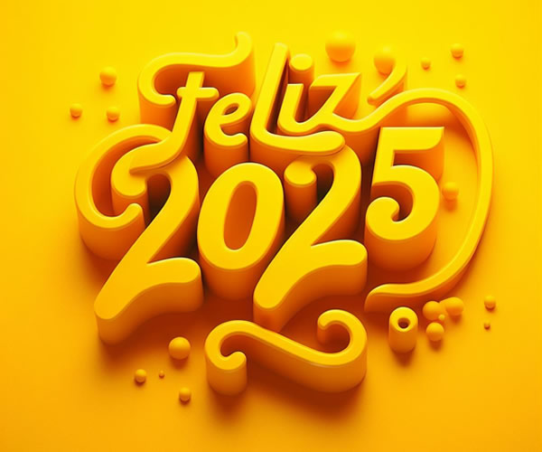 imagen feliz año nuevo 2025 en oro