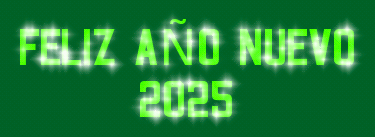 Gif feliz año nuevo 2025 verde brillante