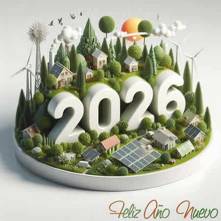 Imagen alegre y colorida con una pequeña imagen prediseñada ecológica