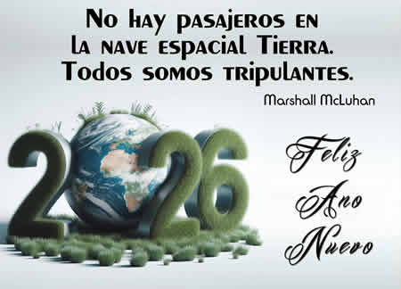 Imagen con buenos deseos para el nuevo año y cotización ecológica.