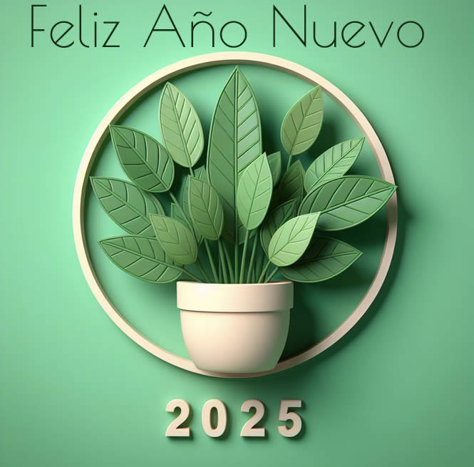 Cuadro con texto Feliz año nuevo 2025, de madera
