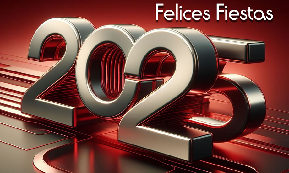 Imagen Felices fiestas 2025 relámpagos rojos