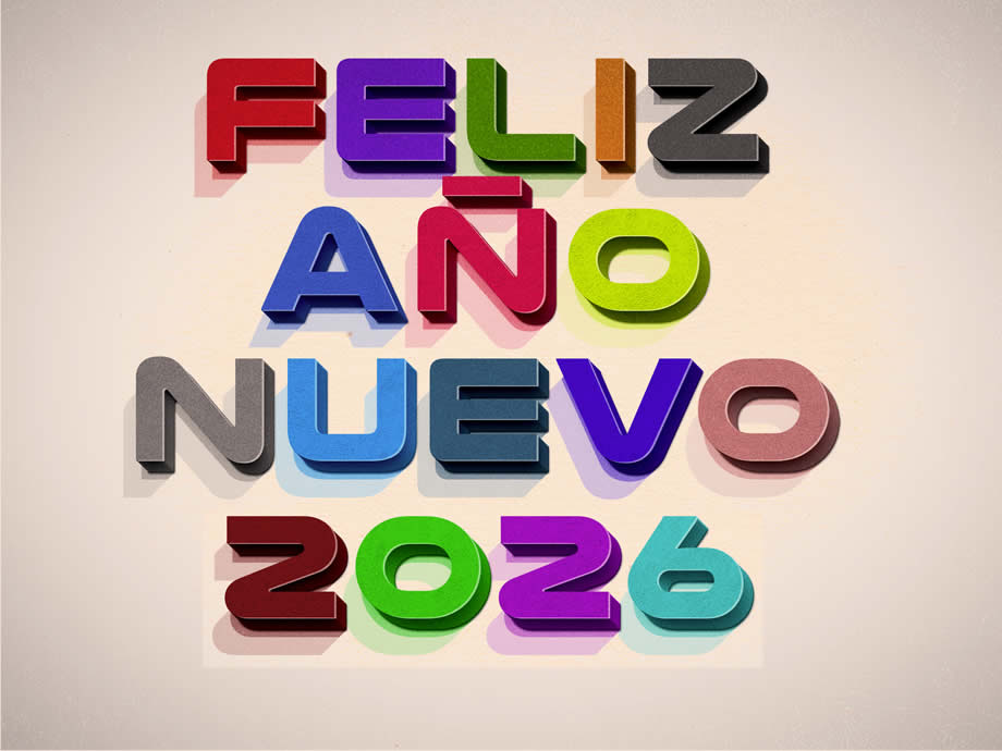 feliz año nuevo 2026 colorido efecto retro imagen