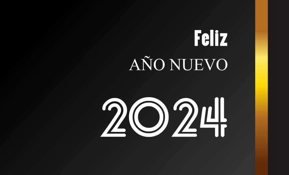 caja de regalo con imagen con deseos de feliz año nuevo 2025