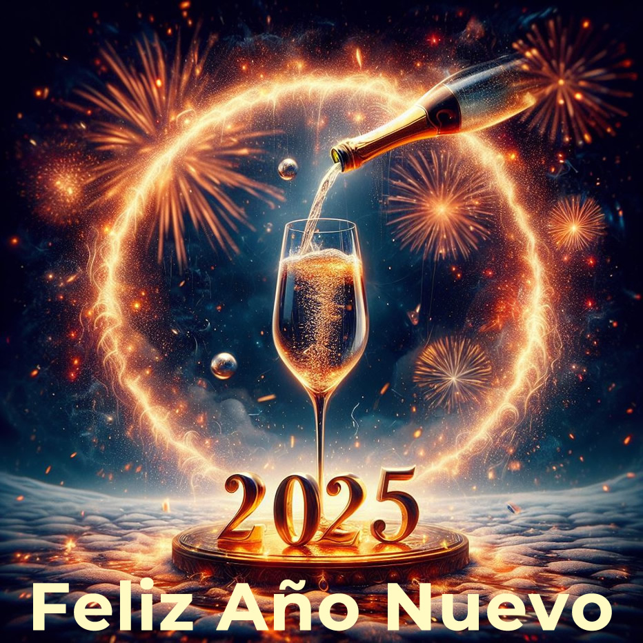 imagen de fuegos artificiales durante las celebraciones del feliz año nuevo 2025